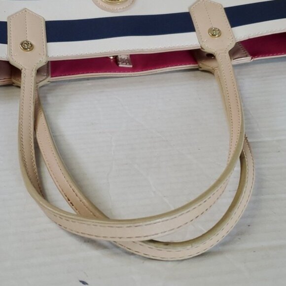 Spartina 449 Large Tote Bag Shoulder Handbag Purse Navy Cream Women's Woman's - Picture 10 of 14